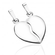 Doppelanhänger aus Silber 925 - strahlendes Herz aus zwei Teilen