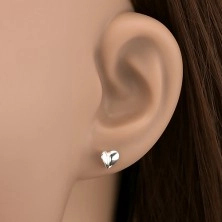 Ohrringe aus Silber 925 - gewölbtes strahlendes Herz