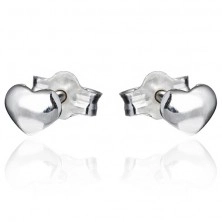 Silberne Ohrringe 925 - flaches strahlendes Herz