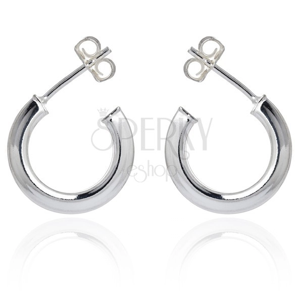 Silberne Ohrringe 925 - strahlende Ringe, Ohrstecker, 16 mm