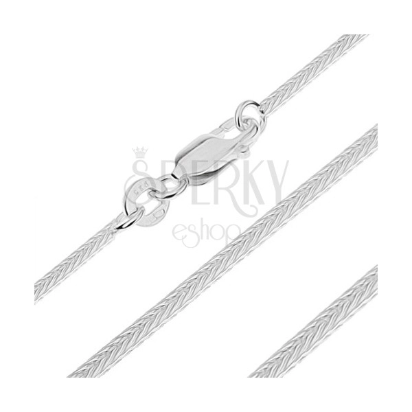 Silberne Halskette 925 - dünne vierkantige Schlange, 1,2 mm