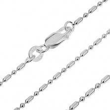 925 silberne Halskette - strahlende Walzen und Kügelchen, 1,5 mm