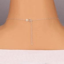 Glänzend Halskette - Kette mit rundem Kreuz, Silber 925