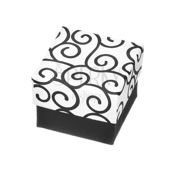 Geschenkverpackung - schwarzweißes Quadrat mit Ornamenten