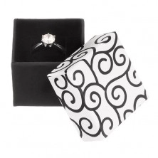 Geschenkverpackung - schwarzweißes Quadrat mit Ornamenten