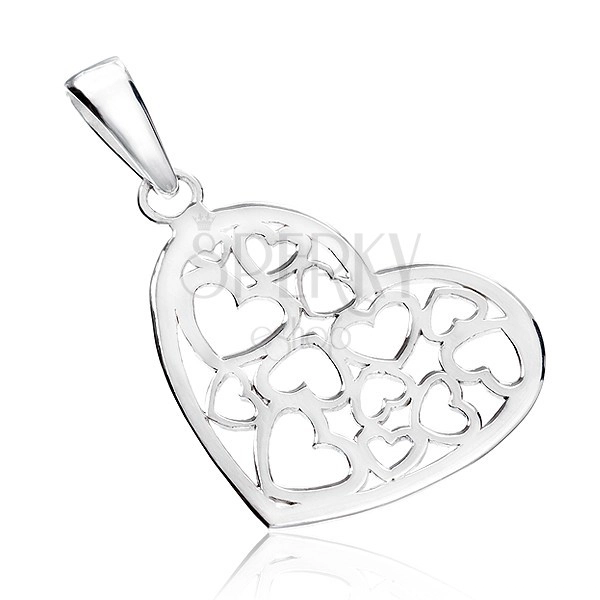 925 Silberanhänger - strahlendes Herz mit Ornamenten