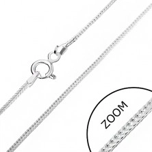 Silberne Halskette 925 - rechteckige Öschenlinie, 1 mm