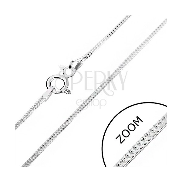 Silberne Halskette 925 - rechteckige Öschenlinie, 1 mm