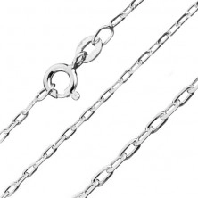 Silberne Halskette 925 aus glatten strahlenden Rechtecken, 1,5 mm