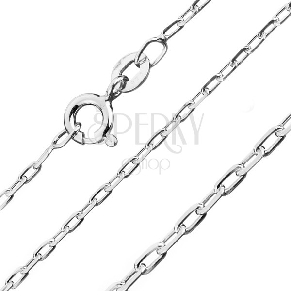 Silberne Halskette 925 aus glatten strahlenden Rechtecken, 1,5 mm