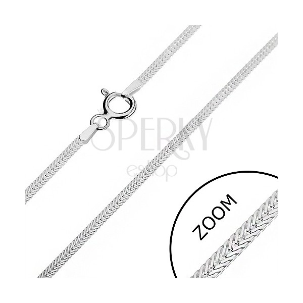 Silberne Halskette 925 - flache, schräg liegende Öschen, 1,6 mm