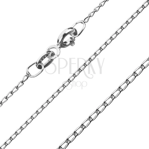 Silberne Halskette 925 - runde längliche Ösen, 1 mm