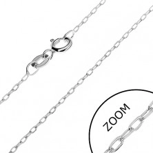 925 silberne Halskette - enge abgeschrägte Öschen, 1 mm