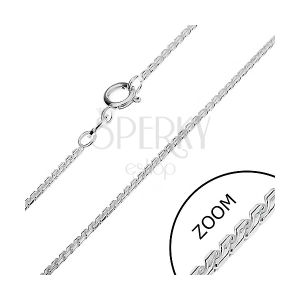 Halskette aus Silber 925 - Linie aus runden Öschen, 1,3 mm