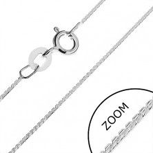 Halskette aus Silber 925 - schräge runde Öschen, 0,8 mm