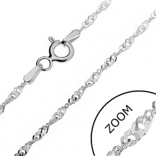 925 silberne Halskette - flache Ösen in einer Spirale, 1,8 mm