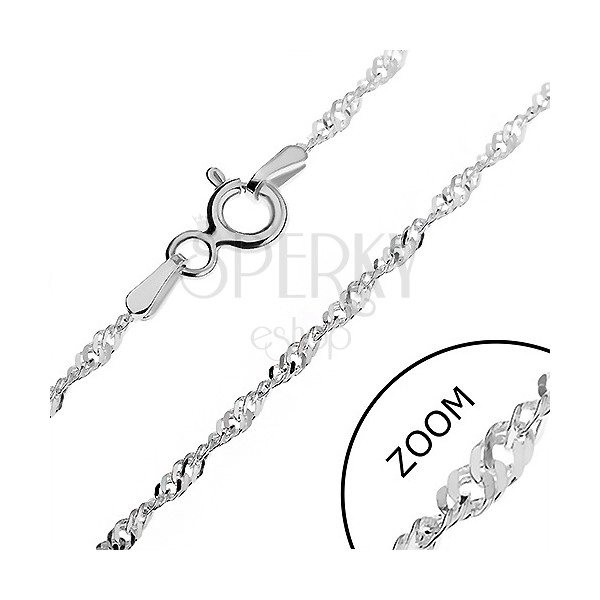 925 silberne Halskette - flache Ösen in einer Spirale, 1,8 mm