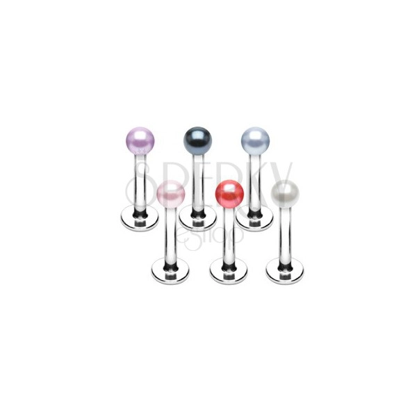 Kinnpiercing aus Stahl - Perlenkugeln in verschiedenen Farben