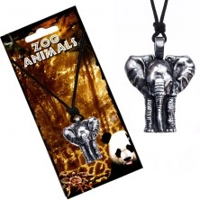 Halskette mit Elefanten-Anhänger, patiniert