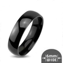 Glänzender Metall Ring - glatt, in schwarzer Farbe