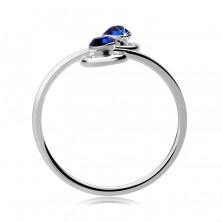 Silberner Ring 925 - Finger/Zehe - zwei blaue Zirkonia in Spiralen