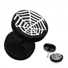 Fake Plug- schwarze Farbe, rund, Acryllack, Spinnennetz