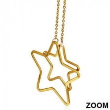 Goldene Puzetenohranhänger aus Edelstahl - zwei Sternenumrisse