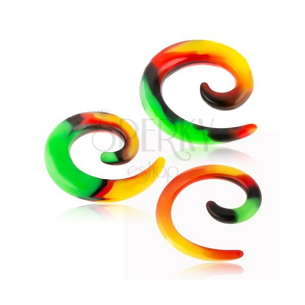 Expander aus Silikon, Spirale mit einem rastafarianischen Motiv