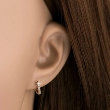 Glänzende 14K Ohrringe - eine Zirkonlinie