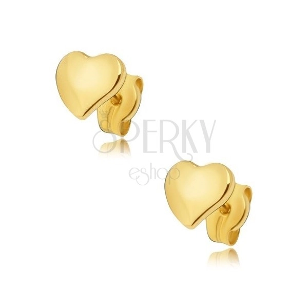 Ohrringe aus 14K Gold - kleines unsymmetrisches Herz