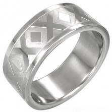 Ring aus Stahl mit X-Muster