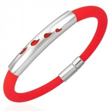 Rundes Armband aus Gummi - vier Tränen, rote Farbe