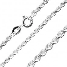 Halskette aus Silber 925, spiralförmig verbundene Augen, Kettendicke 1,8 mm, Kettenlänge 450 mm