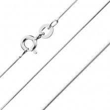 Abgerundete Halskette mit Schlangen-Design, Silber 925, Kettendicke 0,8 mm, Kettenlänge 450 mm