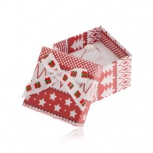Rot-weiße Geschenkschachtel, Weihnachtsmotiv, Schleife