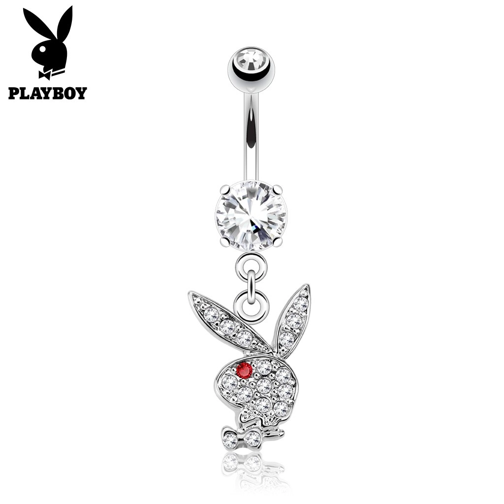 Piercing für Bauch, bunter Zirkonia Playboy Hase | Schmuck Eshop DE