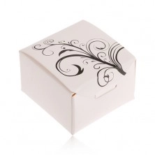 Weißes Papierkästchen für Ring, Ornament aus eingedrehten Blättern