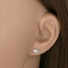 Ohrringe aus Silber 925, Aufschrift YES und NO