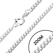Silberkette 925, eingedrehte runde Augen, Kettenbreite 1,4 mm, Kettenlänge 460 mm