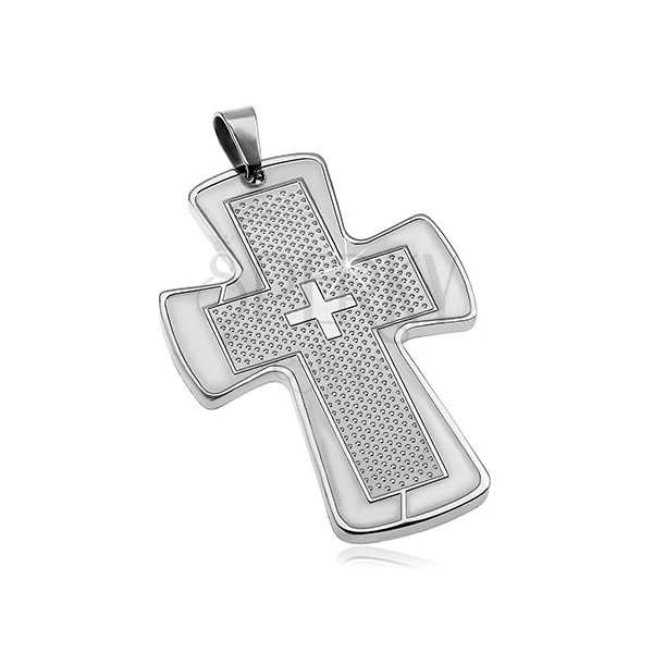 Kettenanhänger - großes silbernes Kreuz