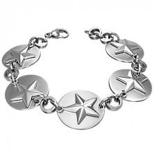 Armband aus Edelstahl - Kreise mit Sternen
