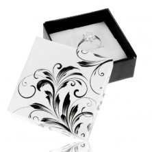 Schmuckkästchen für Ring oder Ohrringe, schwarz-weiß, Ornamente