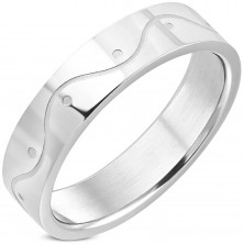 Edelstahl Ring in silberner Farbe – eine Welle, 6 mm
