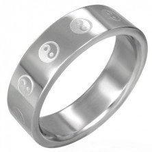 "Yin - Yang" Ring aus Stahl
