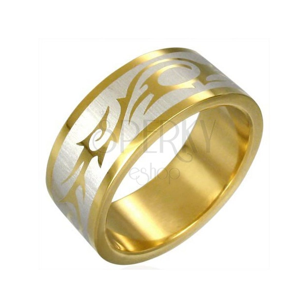 Ring mit TRIBALSYMBOL in goldener Farbe