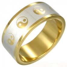 Vergoldeter Yin und Yang Ring