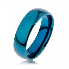 Ring aus Chirurgenstahl, blaue Farbe, Oberfläche mit Titan anodisiert, 6 mm