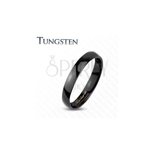Glatter schwarzer Tungstenring, Hochglanz, 2 mm