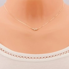 Halskette in 14K Gelbgold - ovale Kettenglieder, Schmetterling und klare Zirkonia