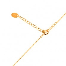 Halskette in 14K Gelbgold - ovale Kettenglieder, Schmetterling und klare Zirkonia